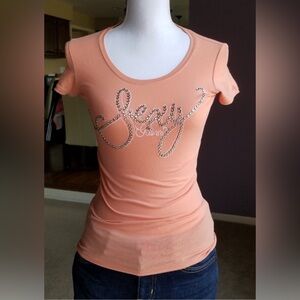 Guess Studded Short Sleeve Sexy Logo T-shirt from Italy